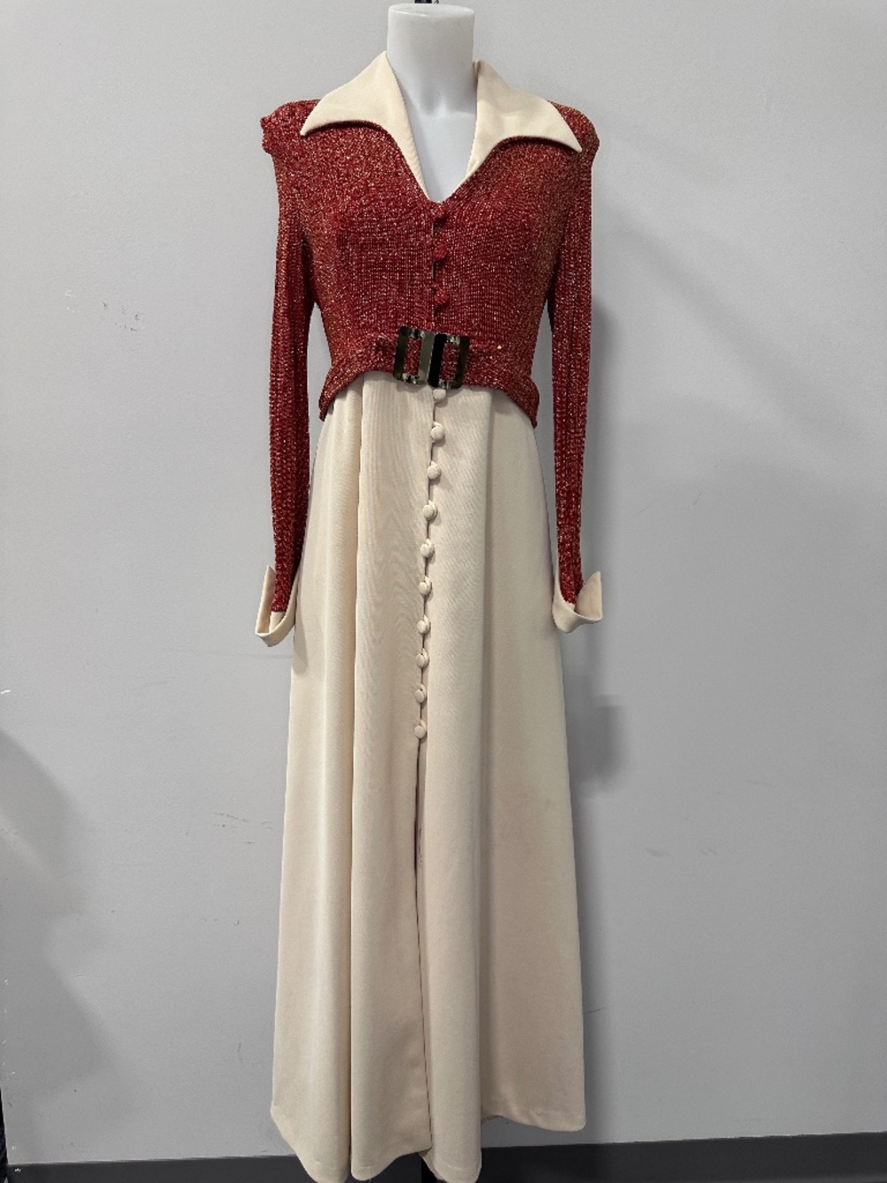 1970s SPARKLE floor length dress